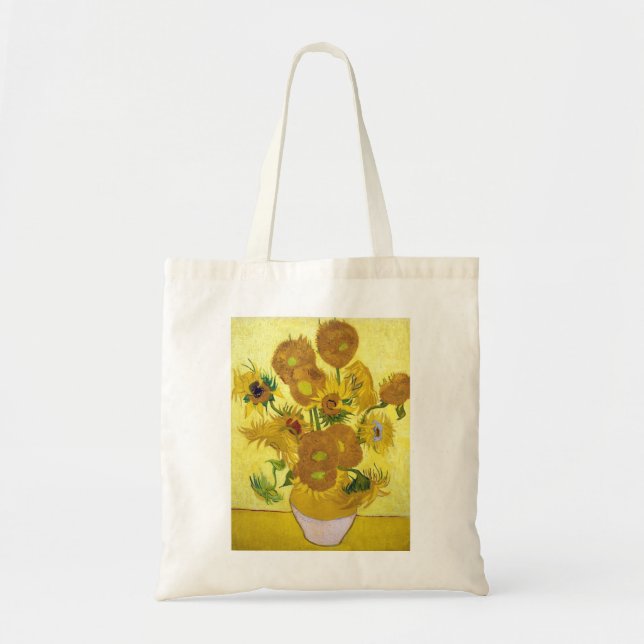 Still Life - Vase with Fifteen Sunflowers van gogh Tote Bag (Front)