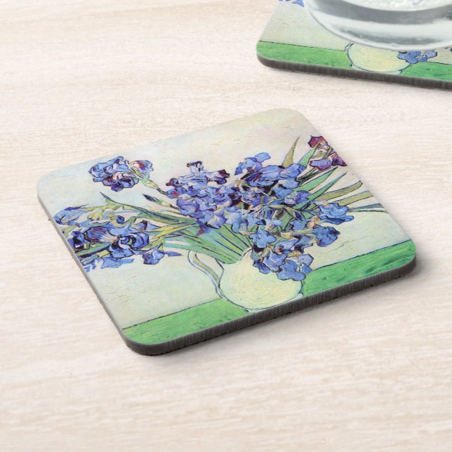 Still Life Vase with Irises by Vincent van Gogh Coaster (Left Side)