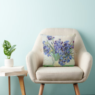Still Life Vase with Irises by Vincent van Gogh Cushion