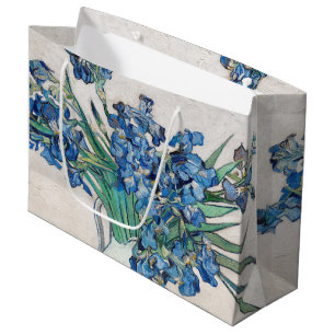 Still Life Vase with Irises by Vincent van Gogh Large Gift Bag