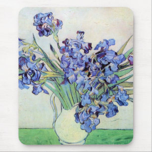 Still Life Vase with Irises by Vincent van Gogh Mouse Mat