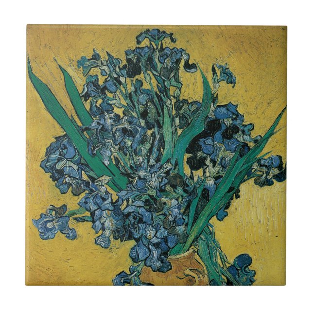 Still Life Vase with Irises by Vincent van Gogh Tile (Front)