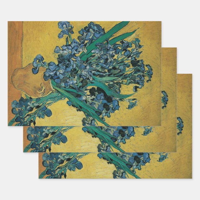 Still Life Vase with Irises by Vincent van Gogh Wrapping Paper Sheet (Set)