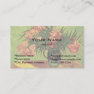 Still Life Vase with Oleanders and Books, Van Gogh Business Card