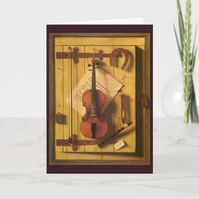 Still Life Violin and Music by William Harnett Card (Front)