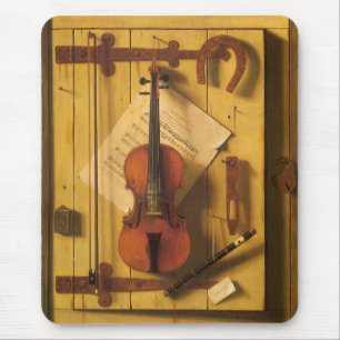 Still Life Violin and Music by William Harnett Mouse Mat