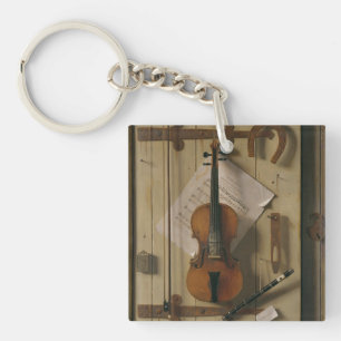 Still Life, Violin and Music Key Ring