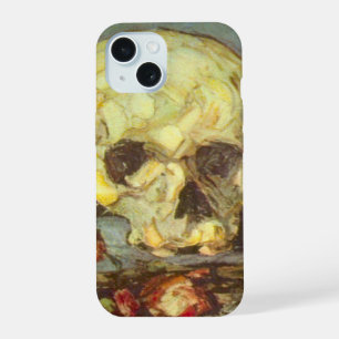 Still Life w Skull, Candle, Book By Paul Cezanne iPhone 15 Case