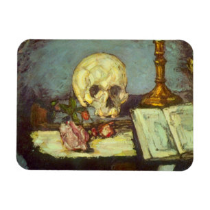 Still Life w Skull, Candle, Book By Paul Cezanne Magnet