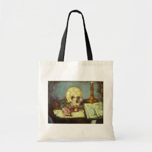 Still Life w Skull, Candle, Book By Paul Cezanne Tote Bag