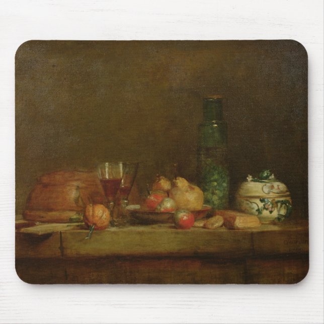 Still Life with a Bottle of Olives, 1760 Mouse Mat (Front)