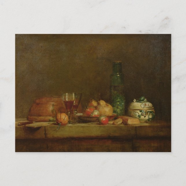 Still Life with a Bottle of Olives, 1760 Postcard (Front)