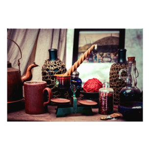 Still-Life With A Candle And Yarn Photo Print