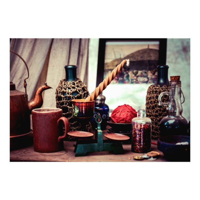 Still-Life With A Candle And Yarn Photo Print (Front)