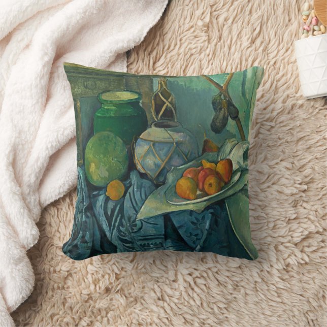 Still Life with a Ginger Jar and Eggplants,Cezanne Cushion (Blanket)