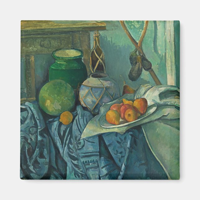 Still Life with a Ginger Jar and Eggplants,Cezanne Magnet (Front)