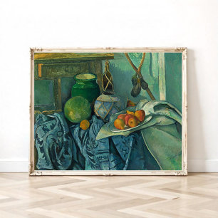 Still Life with a Ginger Jar and Eggplants,Cezanne Poster