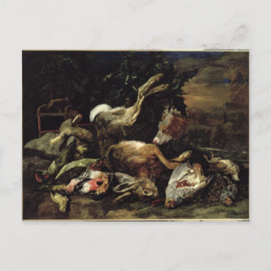 Still Life with a Hare, Song Birds and a Bird Net Postcard