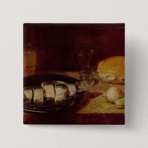 Still Life with a Herring 15 Cm Square Badge