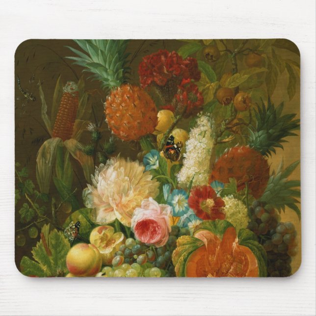 Still Life with a Melon and Grapes Mouse Mat (Front)