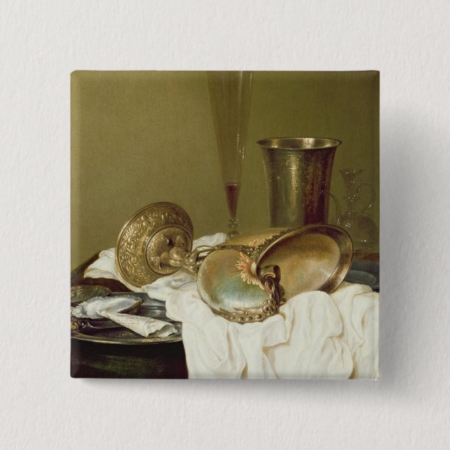 Still Life with a Nautilus Cup 15 Cm Square Badge (Front)