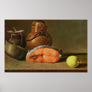 Still Life with a Piece of Salmon Poster