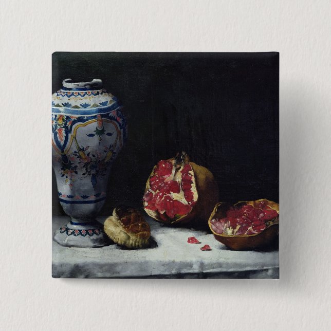 Still Life with a Pomegranate 15 Cm Square Badge (Front)