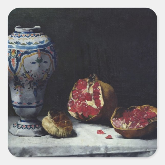 Still Life with a Pomegranate Square Sticker (Front)