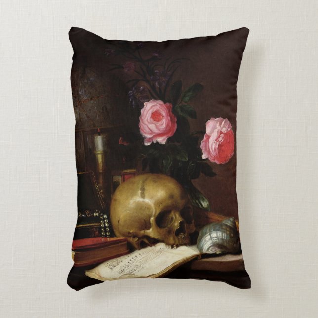 Still Life with a Skull Decorative Cushion (Front(Vertical))