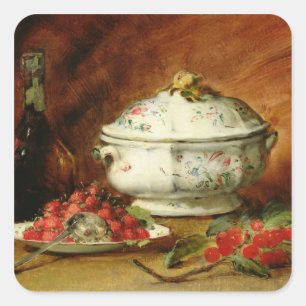 Still Life with a Soup Tureen Square Sticker