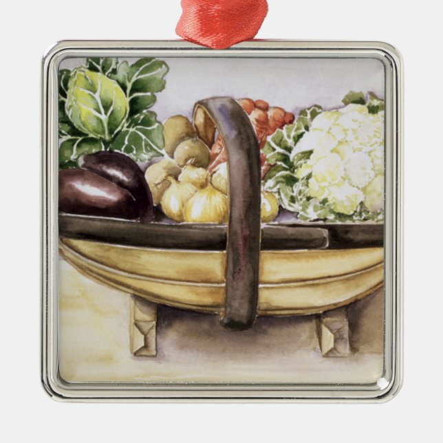 Still life with a trug of vegetables 1996 metal tree decoration (Front)