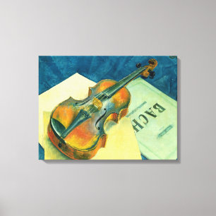 Still Life with a Violin, 1921 Canvas Print