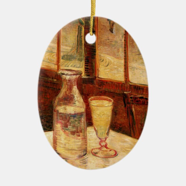 Still Life with Absinthe by Vincent van Gogh Ceramic Tree Decoration (Front)