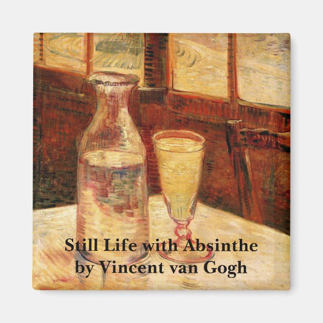 Still Life with Absinthe by Vincent van Gogh Magnet (Front)