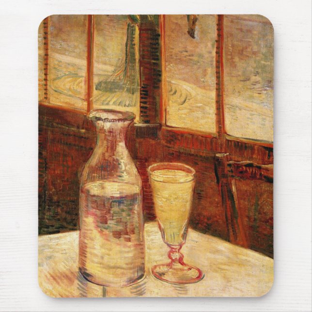 Still Life with Absinthe by Vincent van Gogh Mouse Mat (Front)