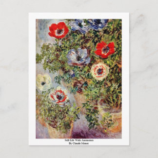 Still Life With Anemones By Claude Monet Postcard
