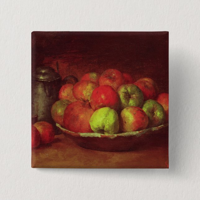 Still Life with Apples and a Pomegranate 15 Cm Square Badge (Front)