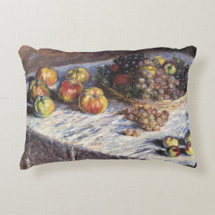 Still Life with Apples and Grapes by Claude Monet Decorative Cushion