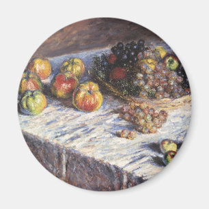 Still Life with Apples and Grapes by Claude Monet Magnet
