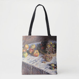 Still Life with Apples and Grapes by Claude Monet Tote Bag