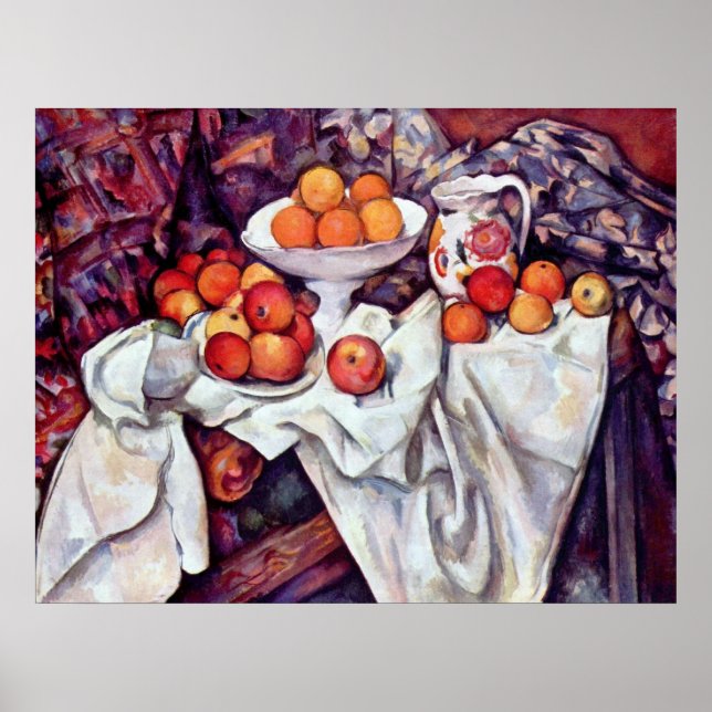 Still Life with Apples and Oranges by Paul Cezanne Poster (Front)