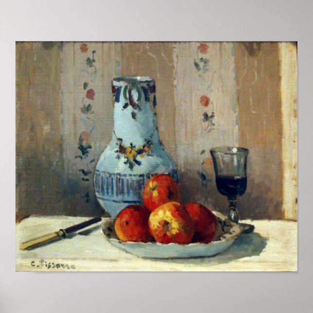 Still Life with Apples and Pitcher - Pissarro Poster (Front)