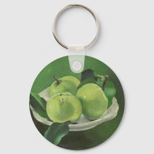 Still life with apples by Mikulas Galanda Key Ring
