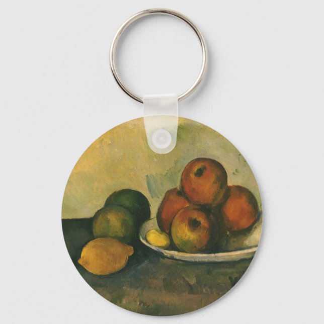 Still Life with Apples by Paul Cezanne Key Ring (Front)