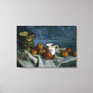 Still Life with Apples, Cup and Pitcher (oil on ca Canvas Print