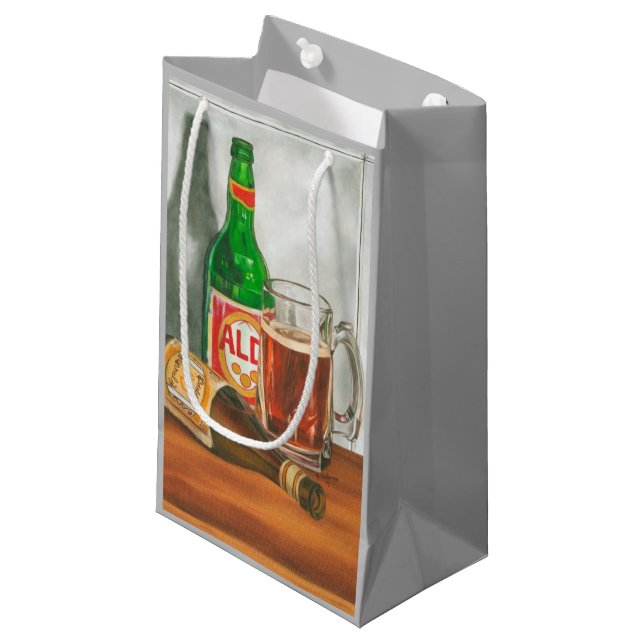 Still Life with Beer by Jennifer Goldberger Small Gift Bag (Front Angled)