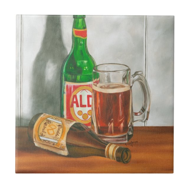 Still Life with Beer by Jennifer Goldberger Tile (Front)