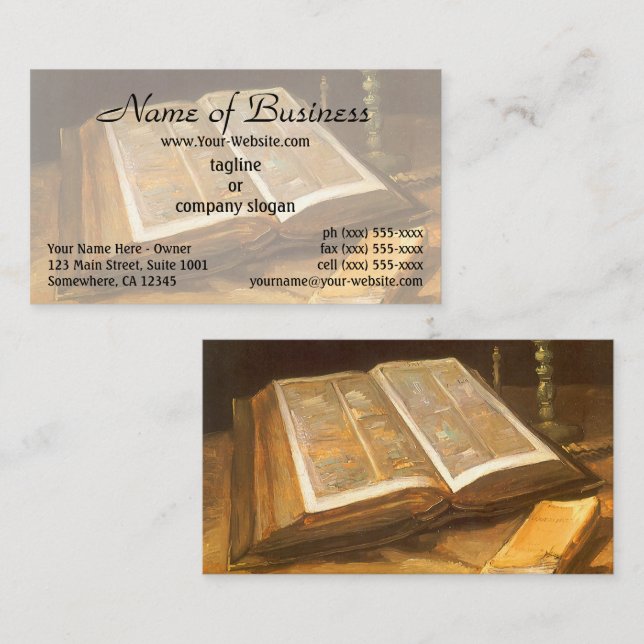 Still Life with Bible by Vincent van Gogh Business Card (Front/Back)