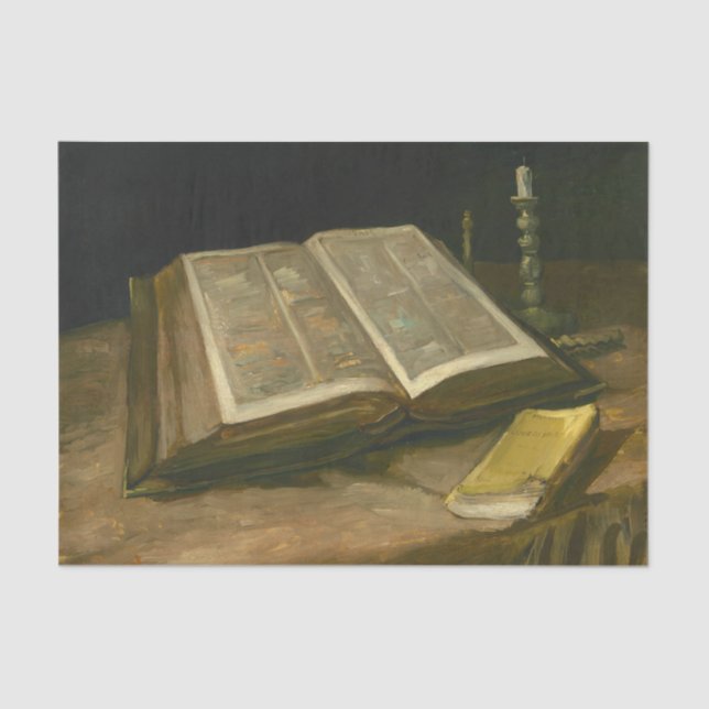 Still life with Bible by Vincent Van Gogh Tissue Paper (Front)