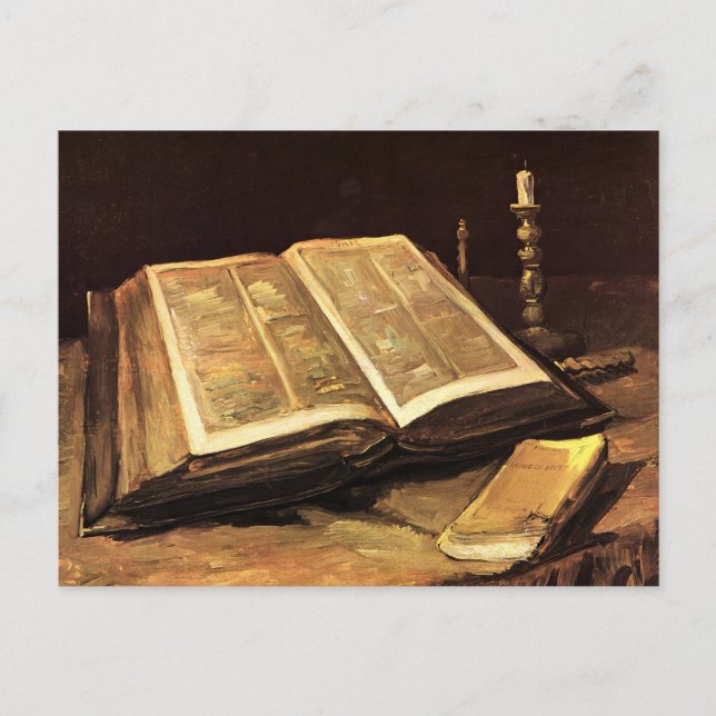 Still Life with Bible  (F117) Van Gogh Fine Art Postcard (Front)